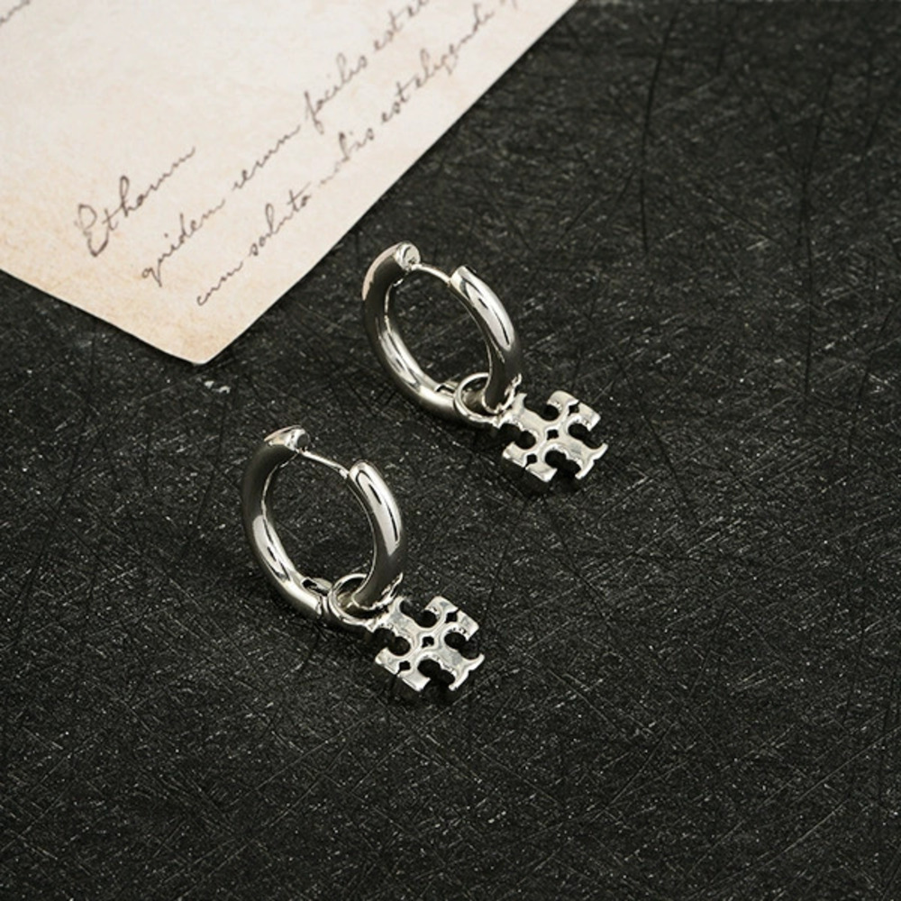 Tory Burch Letter Metal Drop Earrings